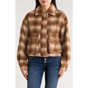 NWT! Lucky Brand Plaid Jacket Light Brown Ombre Size Large